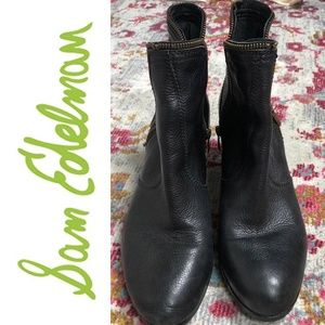 Sam Edelman Black Leather Booties